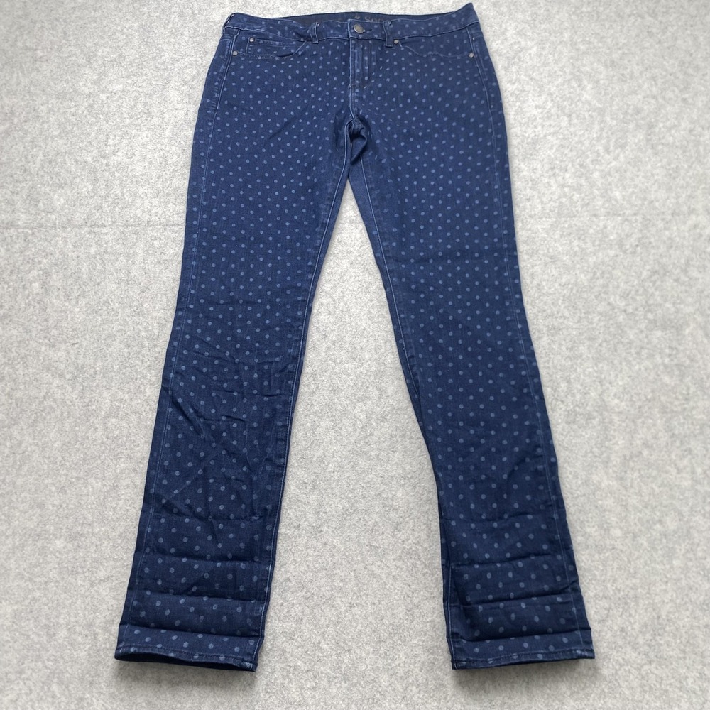 Articles Of Society Skinny Jeans Womens 31 (32x30) Blue Polka Dot Stretch